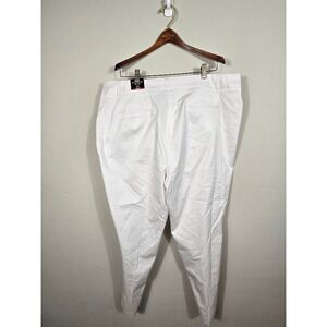 Avenue Stretch Sateen Slim Leg White Pants Plus Size‎ Career Casual 20